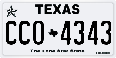 TX license plate CCO4343