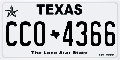 TX license plate CCO4366