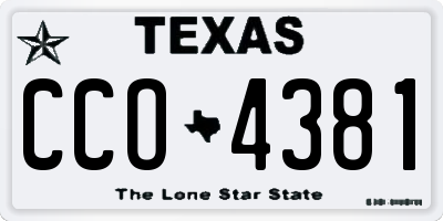 TX license plate CCO4381