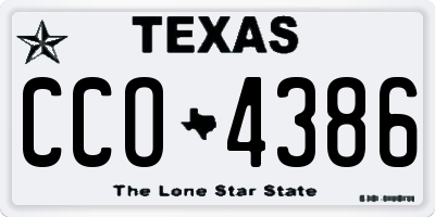 TX license plate CCO4386