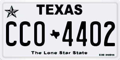 TX license plate CCO4402