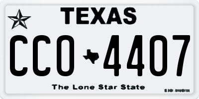 TX license plate CCO4407
