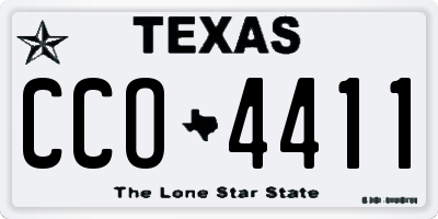 TX license plate CCO4411