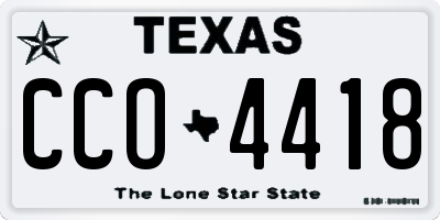 TX license plate CCO4418