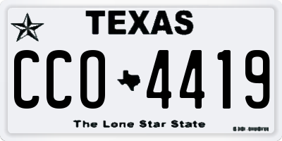 TX license plate CCO4419