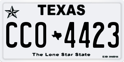 TX license plate CCO4423