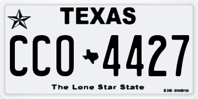 TX license plate CCO4427