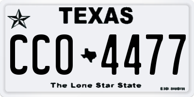 TX license plate CCO4477