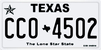TX license plate CCO4502