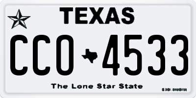 TX license plate CCO4533