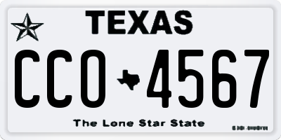 TX license plate CCO4567