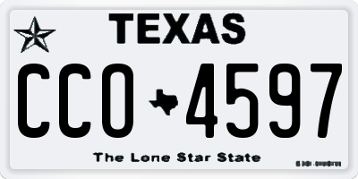 TX license plate CCO4597