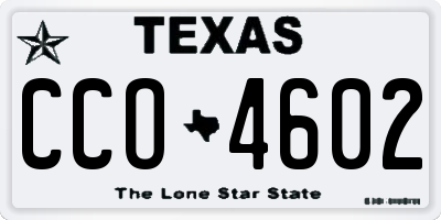 TX license plate CCO4602
