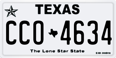 TX license plate CCO4634