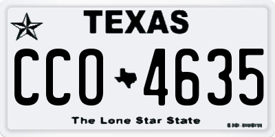 TX license plate CCO4635