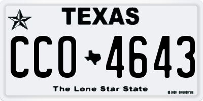 TX license plate CCO4643