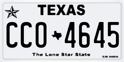 TX license plate CCO4645