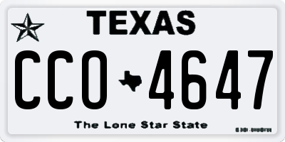 TX license plate CCO4647