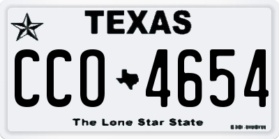 TX license plate CCO4654