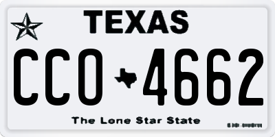 TX license plate CCO4662