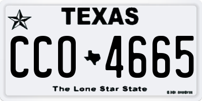 TX license plate CCO4665