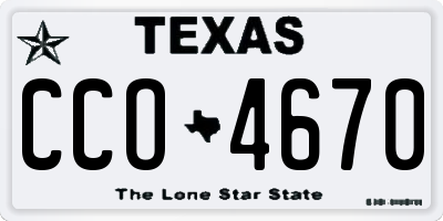 TX license plate CCO4670