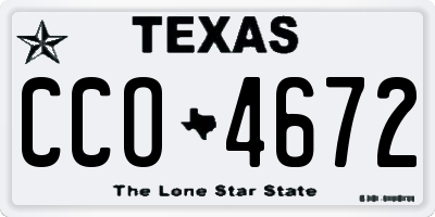 TX license plate CCO4672