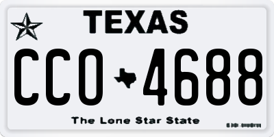 TX license plate CCO4688