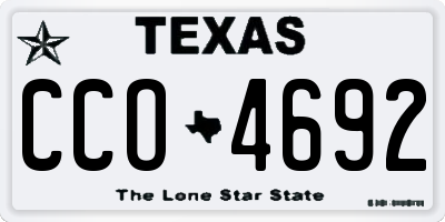 TX license plate CCO4692