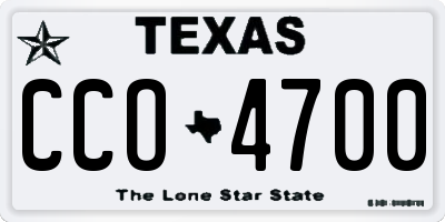TX license plate CCO4700