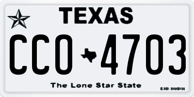 TX license plate CCO4703