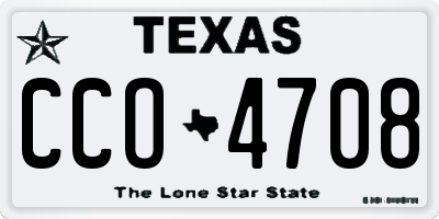 TX license plate CCO4708