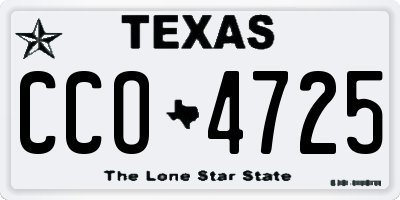 TX license plate CCO4725