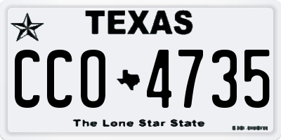 TX license plate CCO4735