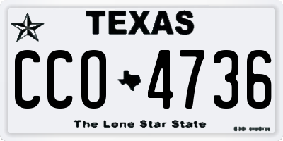 TX license plate CCO4736