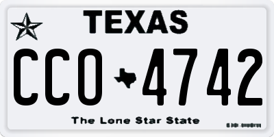 TX license plate CCO4742