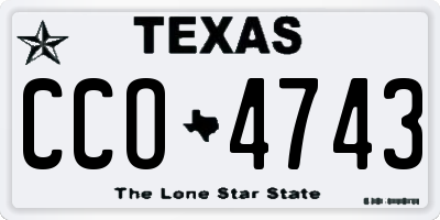 TX license plate CCO4743