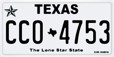 TX license plate CCO4753