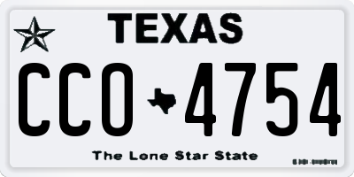 TX license plate CCO4754