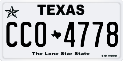 TX license plate CCO4778