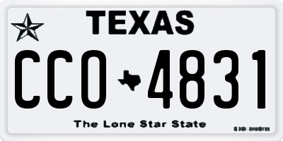 TX license plate CCO4831