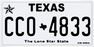 TX license plate CCO4833