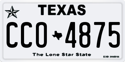 TX license plate CCO4875