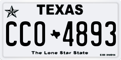 TX license plate CCO4893