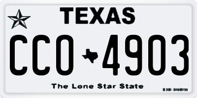 TX license plate CCO4903
