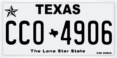 TX license plate CCO4906