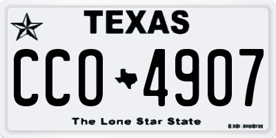 TX license plate CCO4907