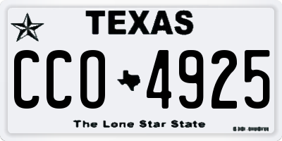 TX license plate CCO4925