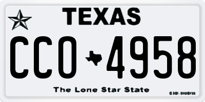 TX license plate CCO4958