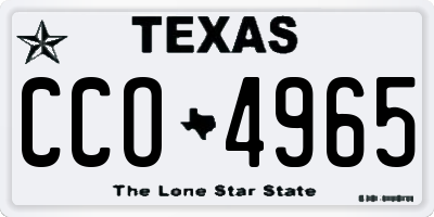 TX license plate CCO4965